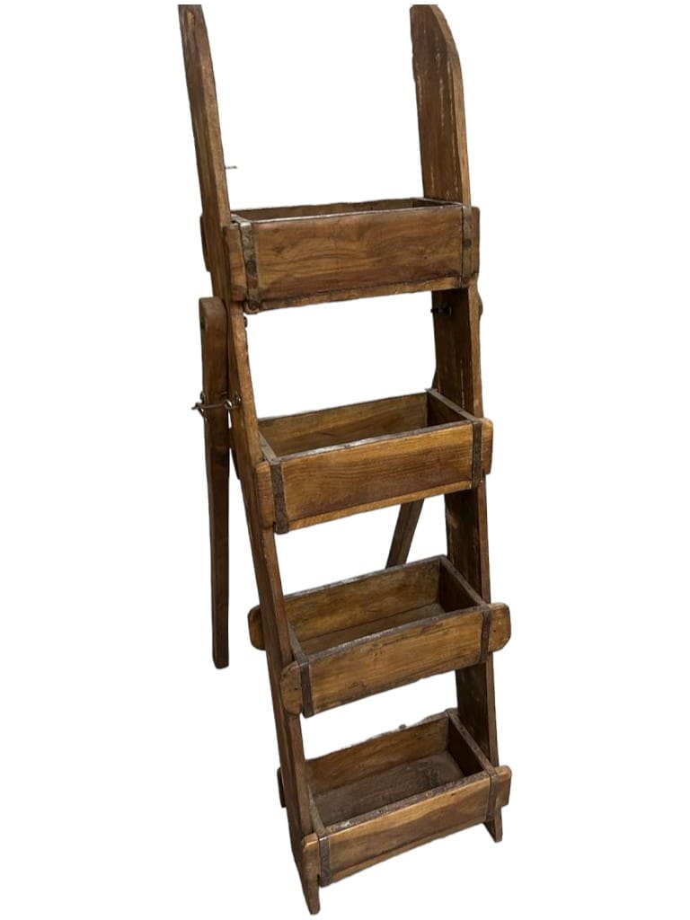 Farmhouse Vintage Wooden Brick Mold Ladder Display image 3