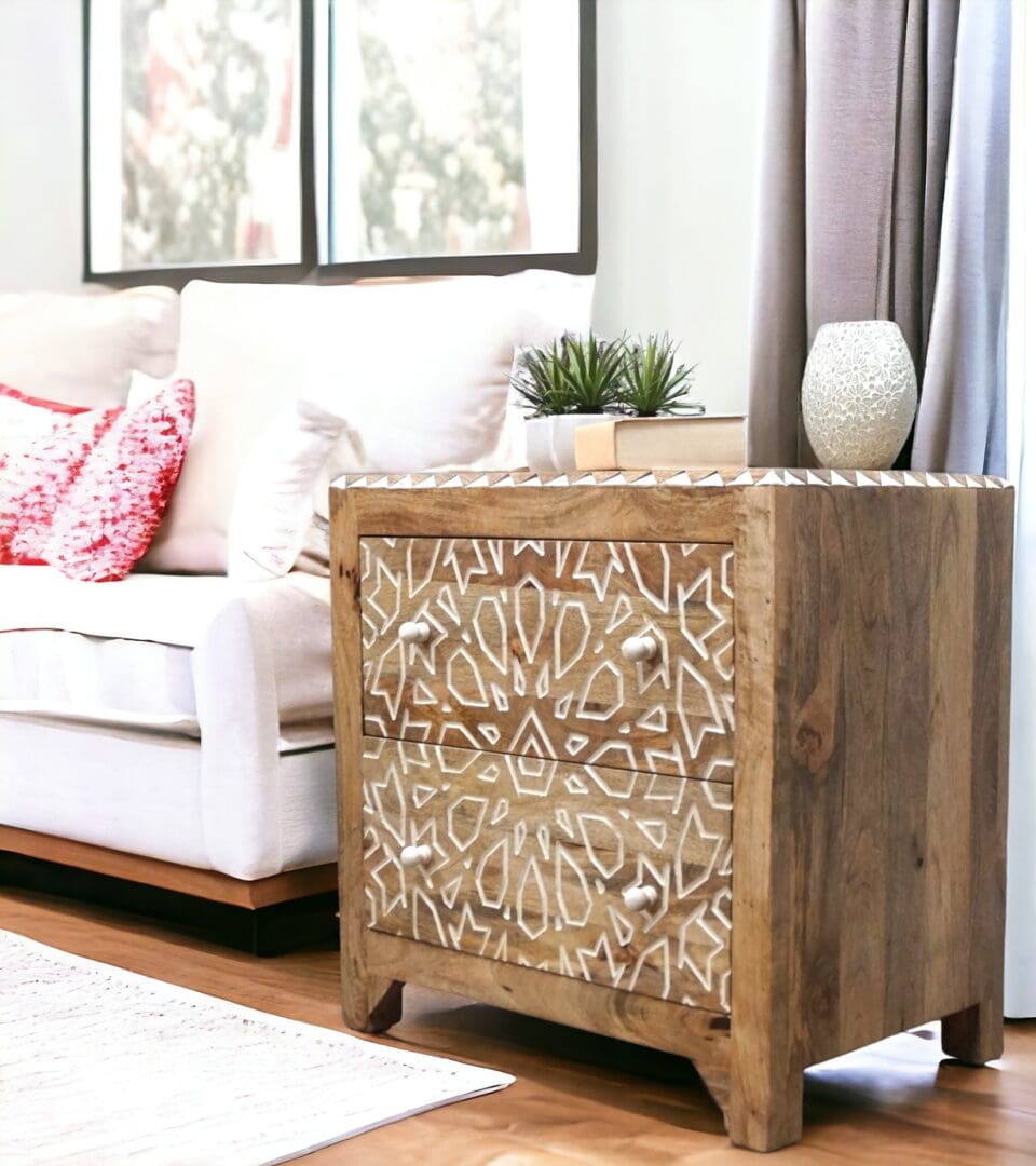 Geometric Nightstand Hand-crafted image 1