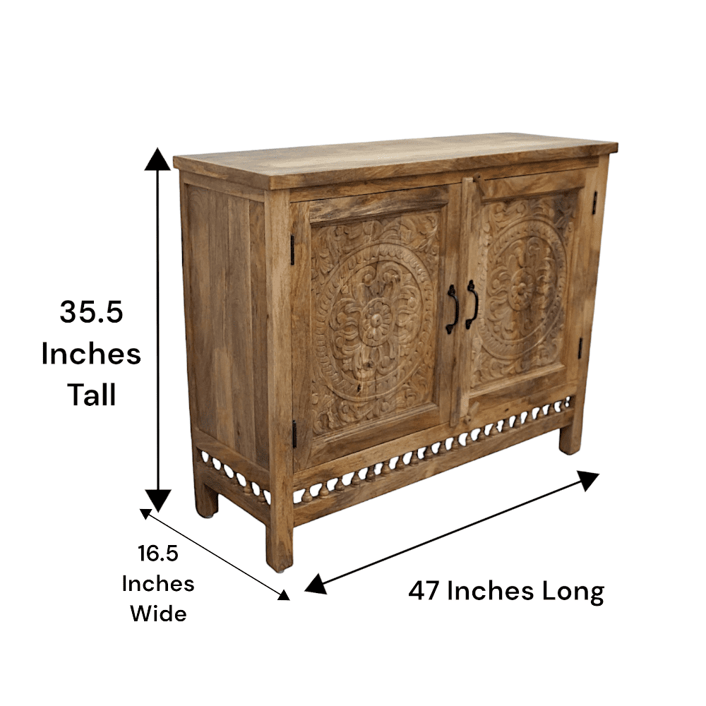 Hand-crafted Natural Mango Wood Sideboard image 12