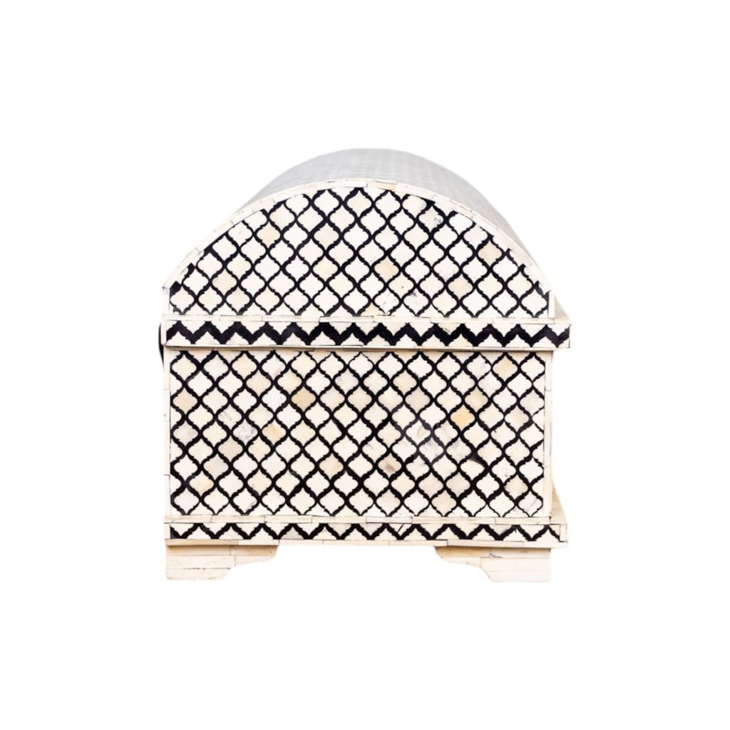 Hand-Crafted Black and White Bone Inlay Trunk 2 sizes image 4