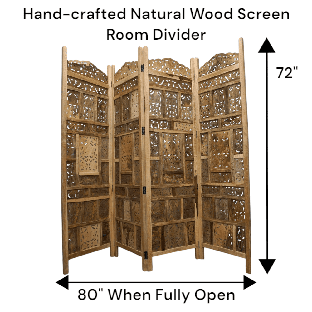 Hand-Crafted Wood Screen Room Divider image 9