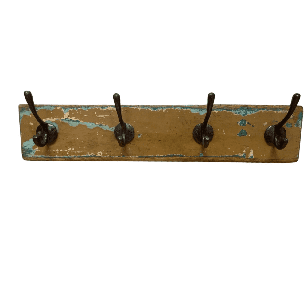 4-Hook Coat Rack Reclaimed Wood - 1 image