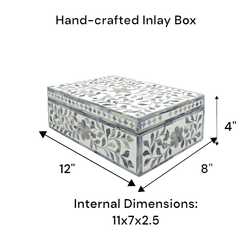 Large Blue and White Inlay Box image 8
