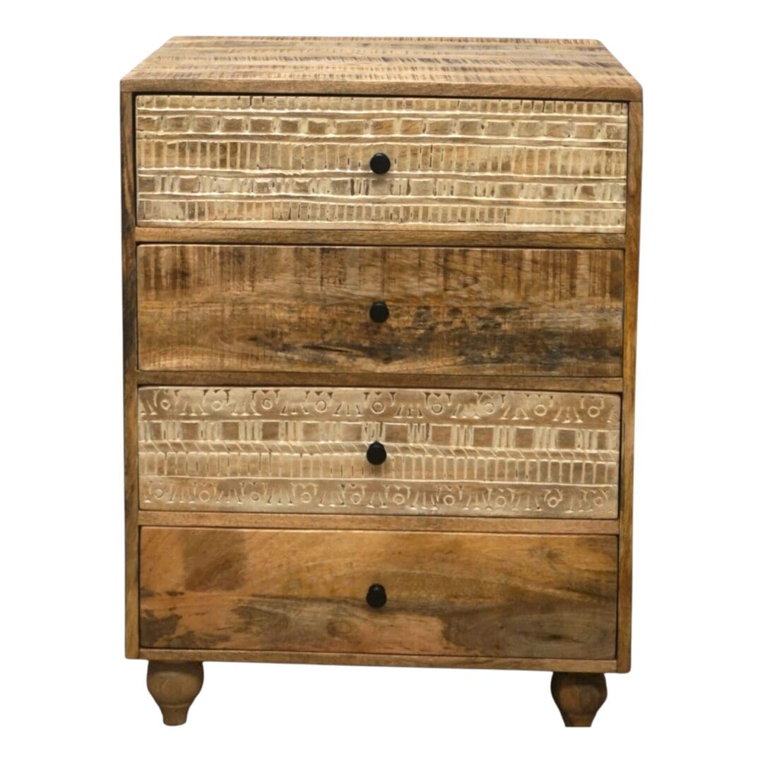 Rustic 4-Drawer Dresser Hand-carved image 2