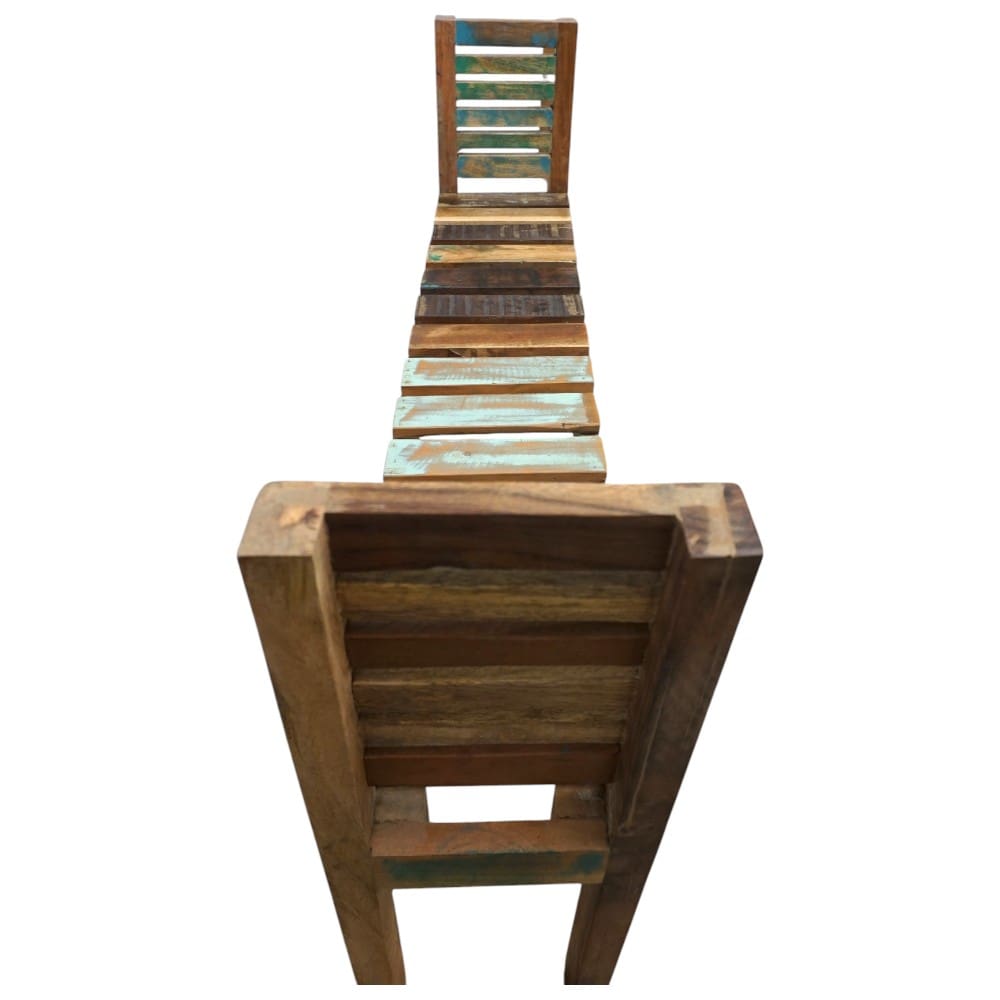 Hand-Crafted Backless Reclaimed Wood Bench image 5