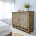Hand-crafted Sandblasted Natural Mango Wood Sideboard image 0