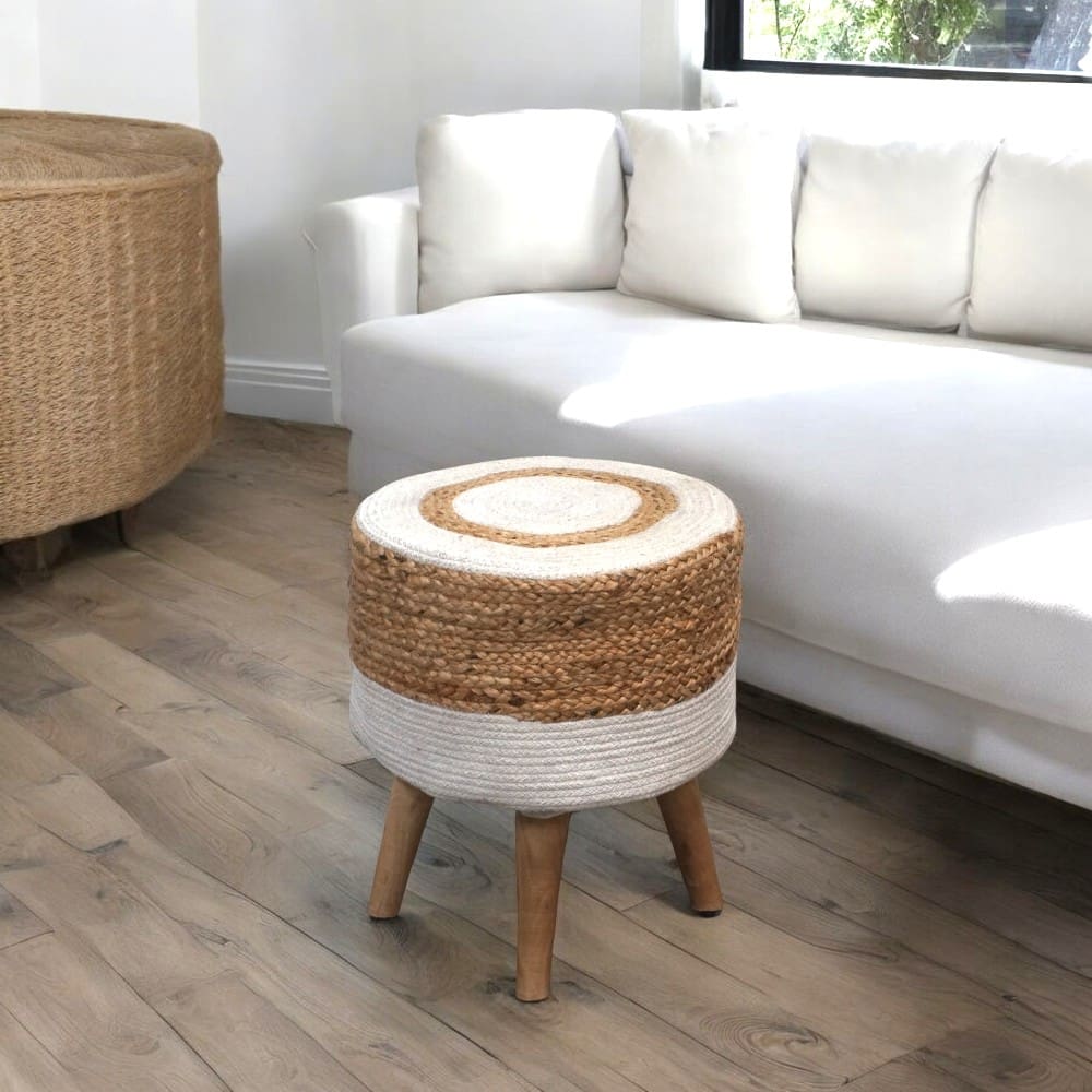 Hand-crafted Jute Stool Multiple Color Options image 30