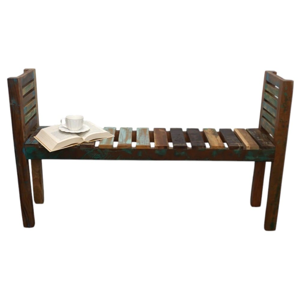 Hand-Crafted Backless Reclaimed Wood Bench image 3