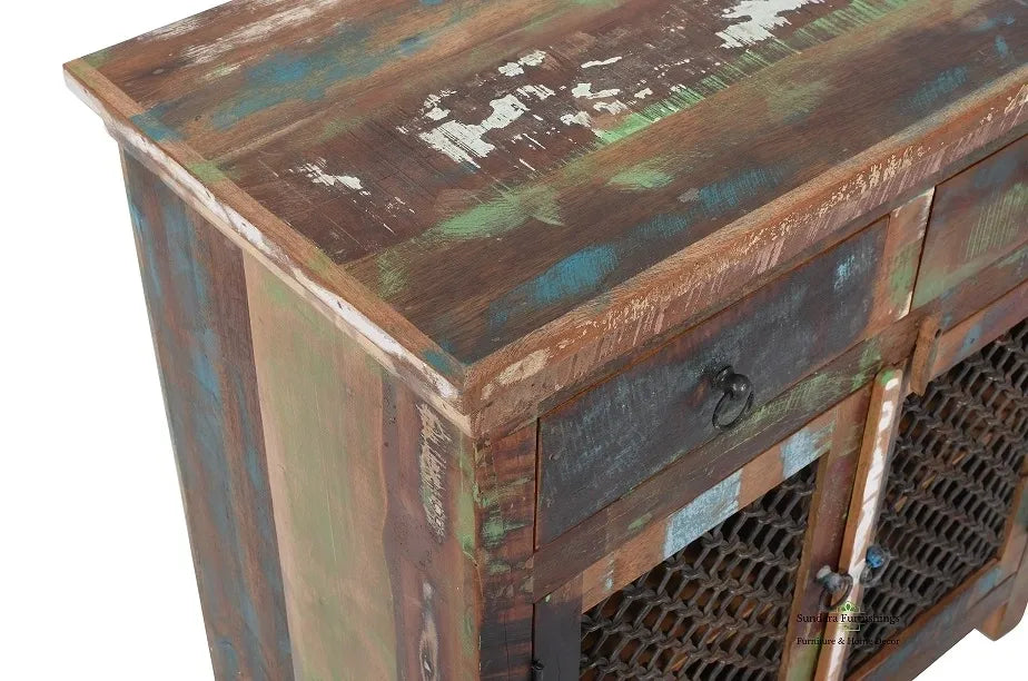 Reclaimed Wood Buffet Cabinet Rustic Beauty image 7