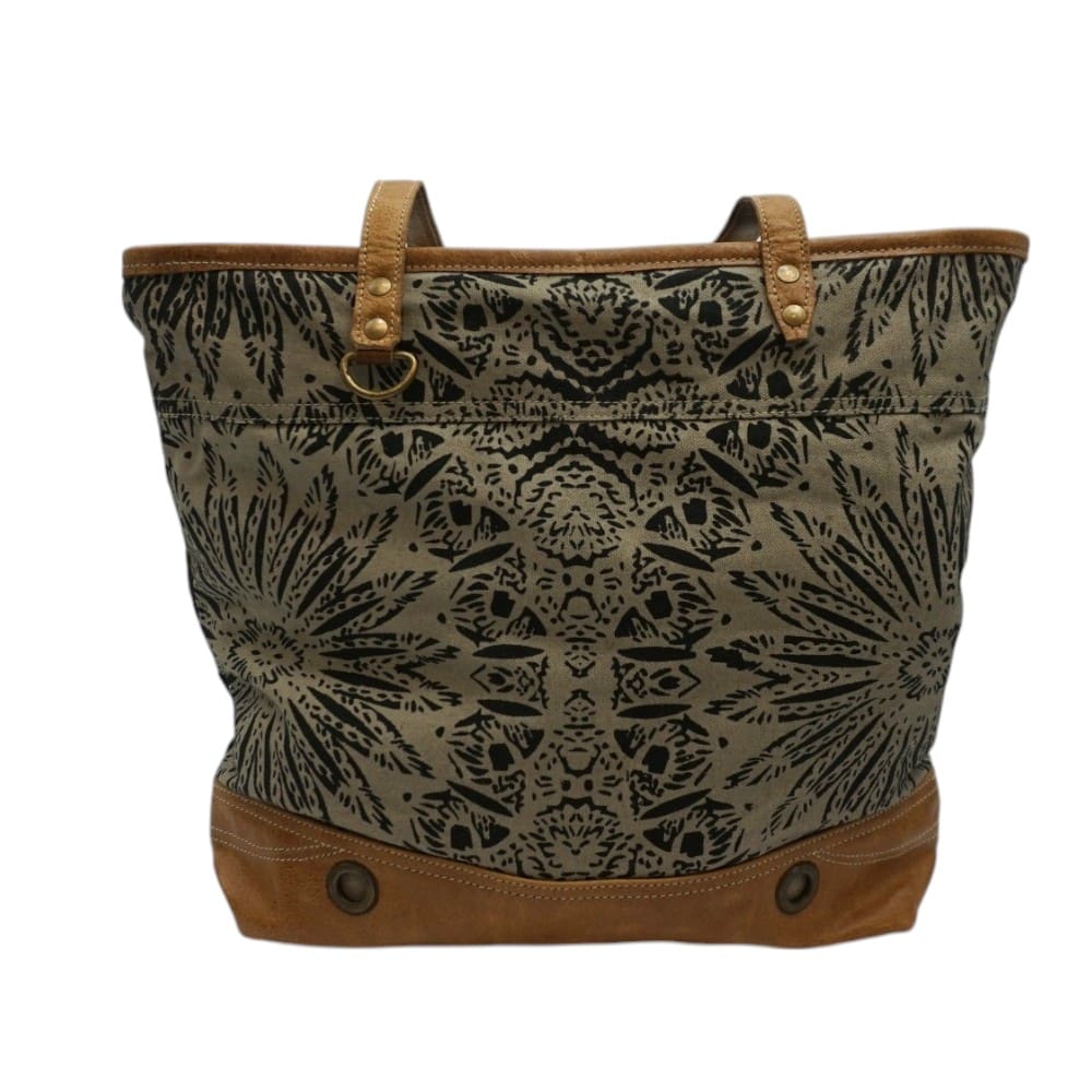 Cotton Canvas Mandala Purse with Leather Straps image 2
