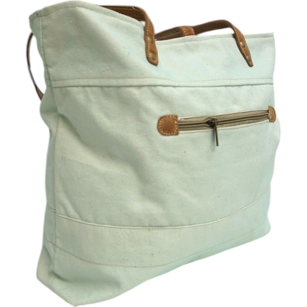 Cotton Canvas Light Blue Tote Bag image 4