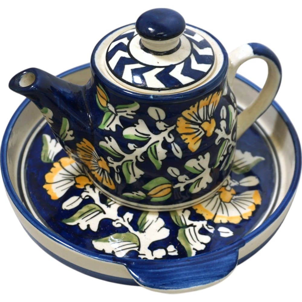 Ceramic Teapot with a Matching Tray - 1 image