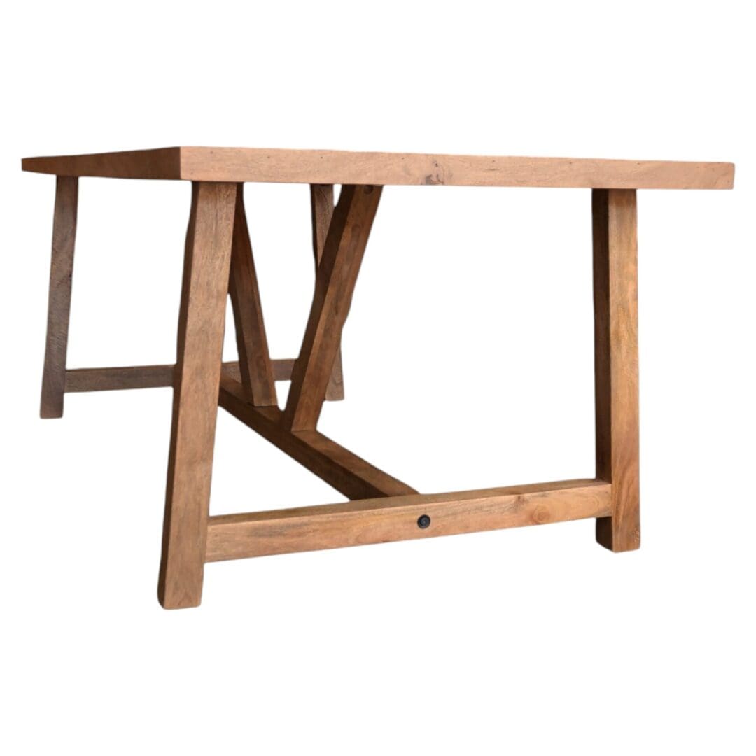 Large Dining Table Rustic Farmhouse Style Natural Wood image 4