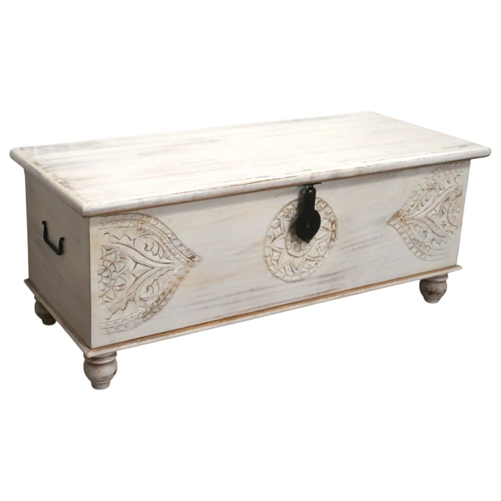 White Trunk Hand-carved Unique Storage Solution image 3