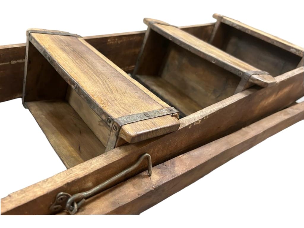 Farmhouse Vintage Wooden Brick Mold Ladder Display image 4