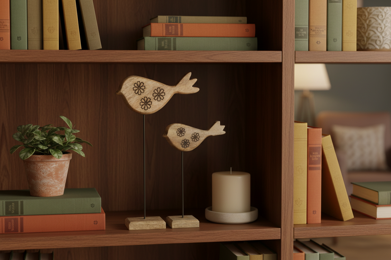 Decorative Birds - Bookshelf