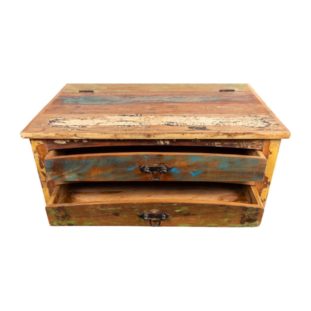 Reclaimed Wood Coffee Table with Hidden Trunk image 5
