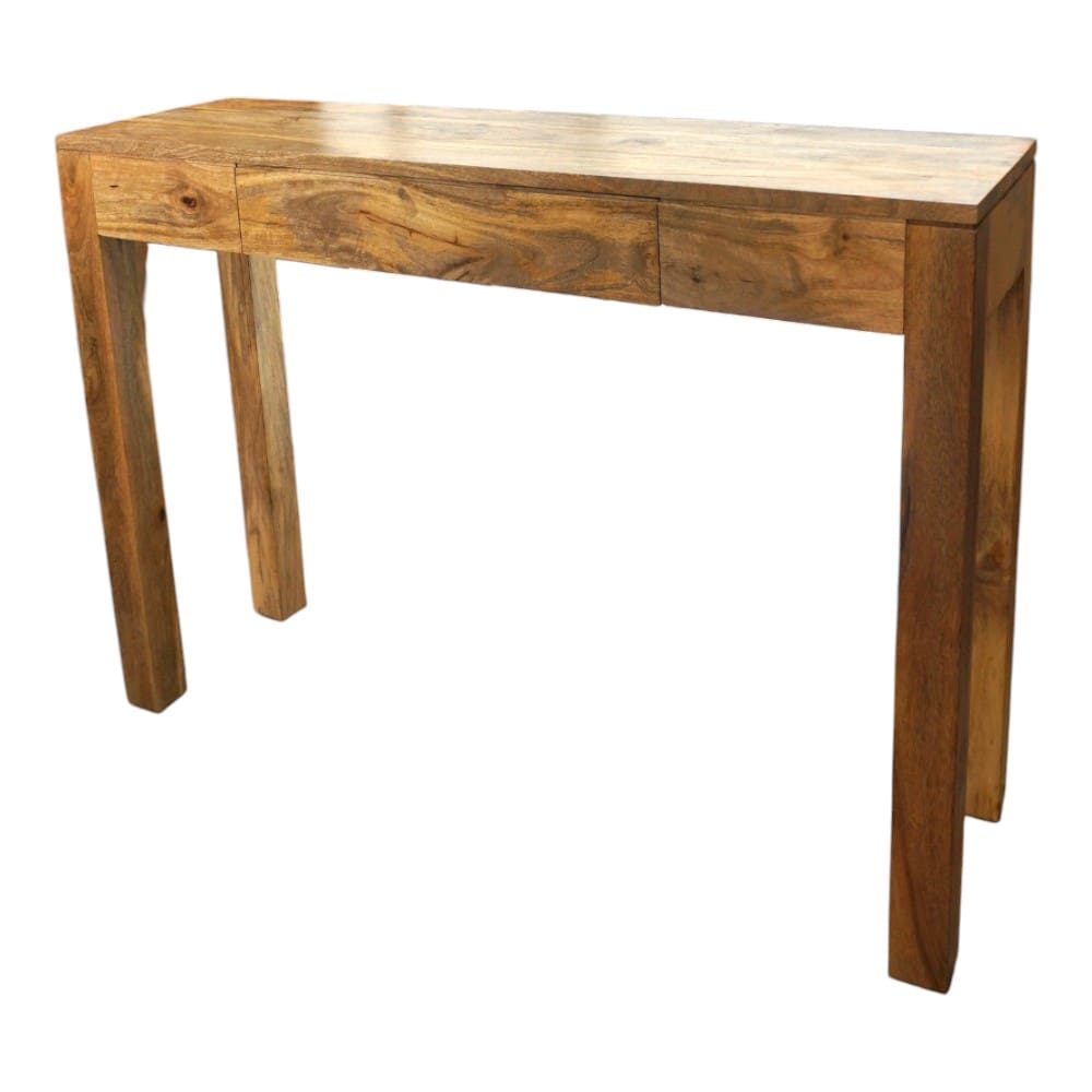 Mango Wood Console Table with Hidden Drawer Natural Wood image 7