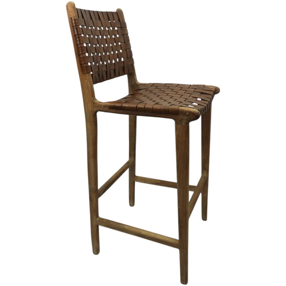 High Top Chairs Hand-crafted Solid Wood and Leather image 3