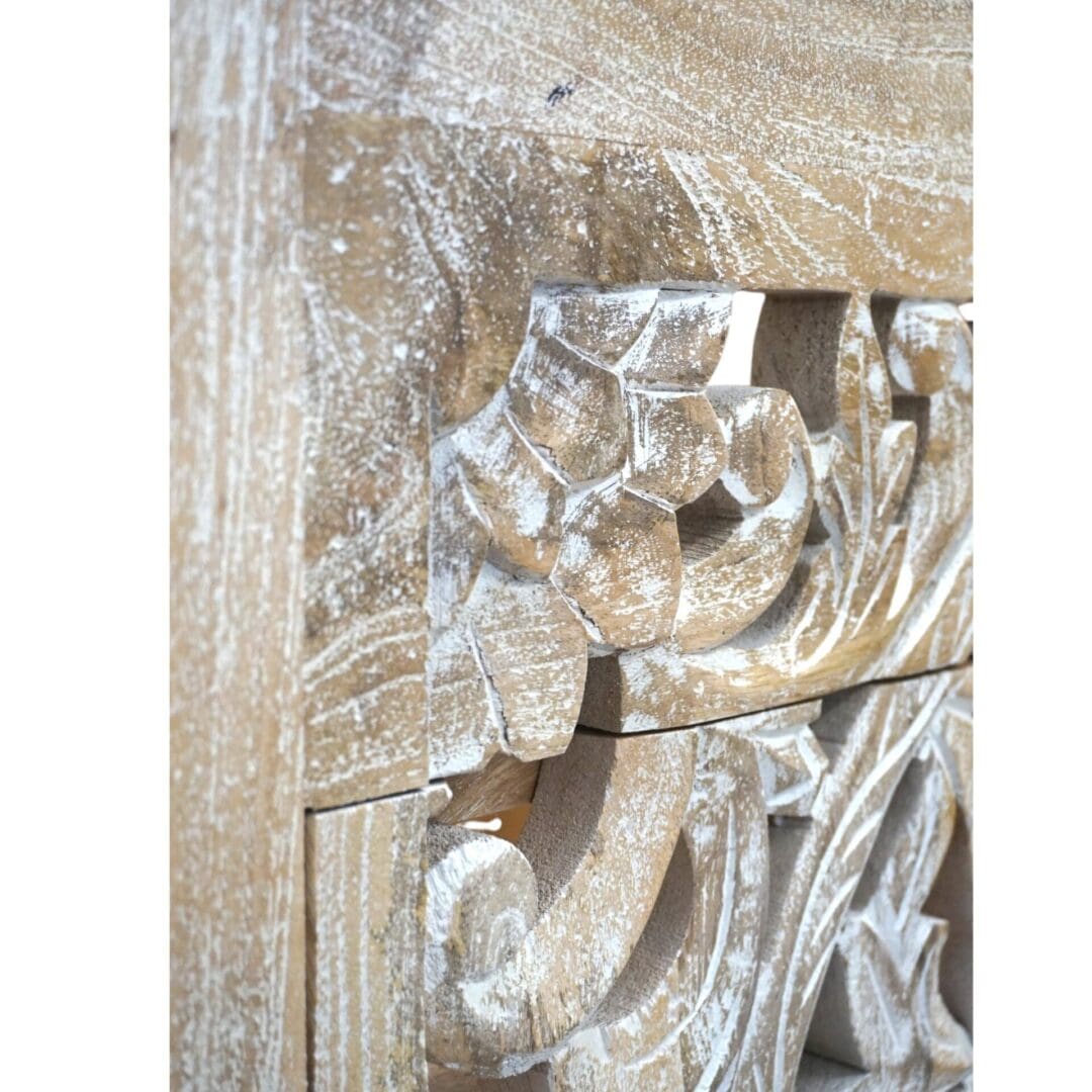 Natural Wood Double Vanity Gorgeous Hand-carved Detail image 13
