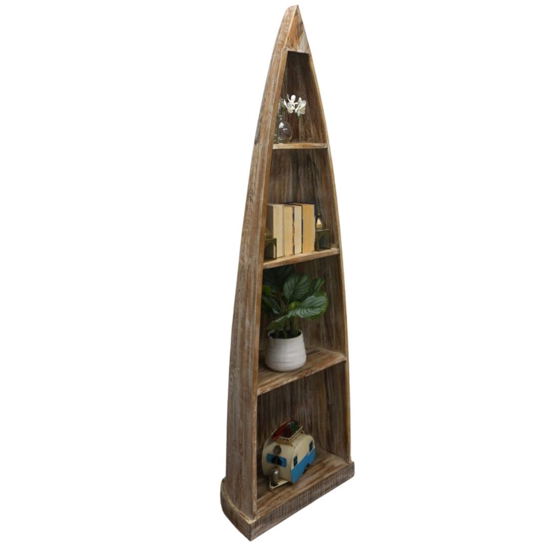 Whitewashed Boat Bookcase Hand-crafted image 5
