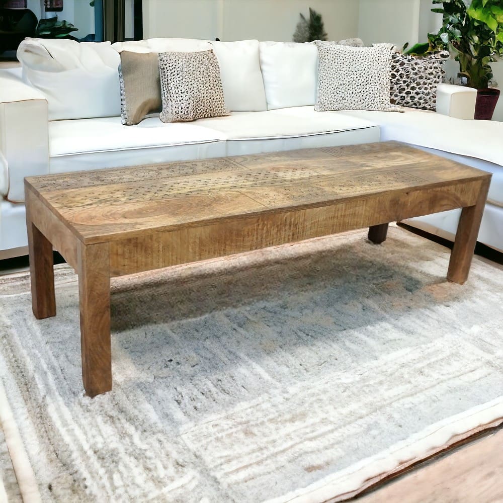 Natural Wood Coffee Table or Entry Bench image 0