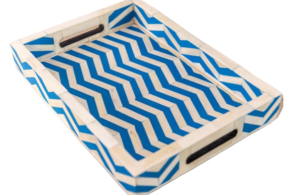 Blue and White Chevron Tray image 7
