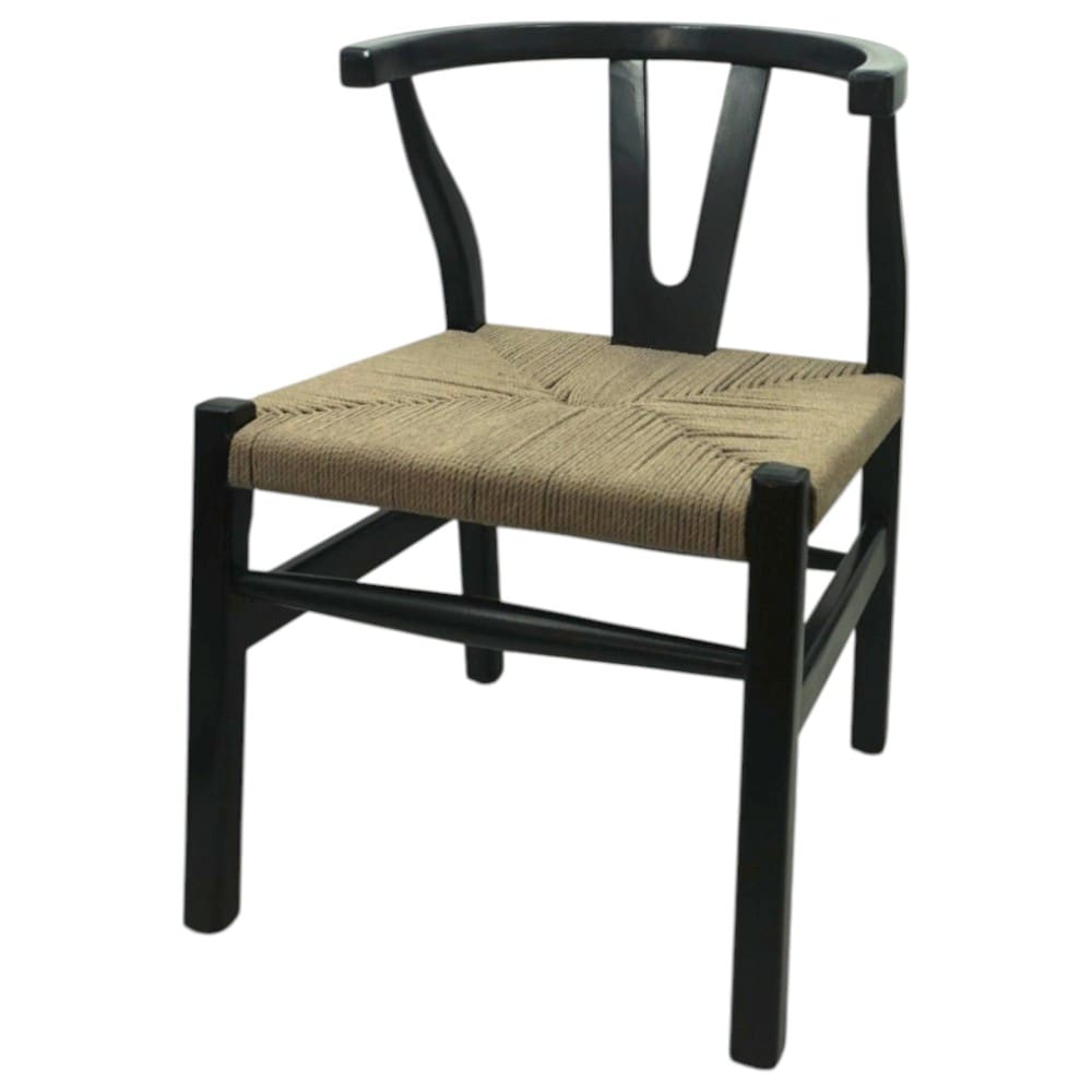 Black Wishbone Chair Hand-crafted Solid Wood image 5