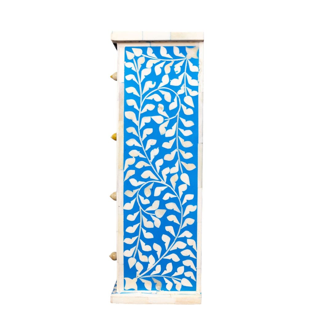 Curved Jewelry Caddy Blue and White Bone Inlay image 3