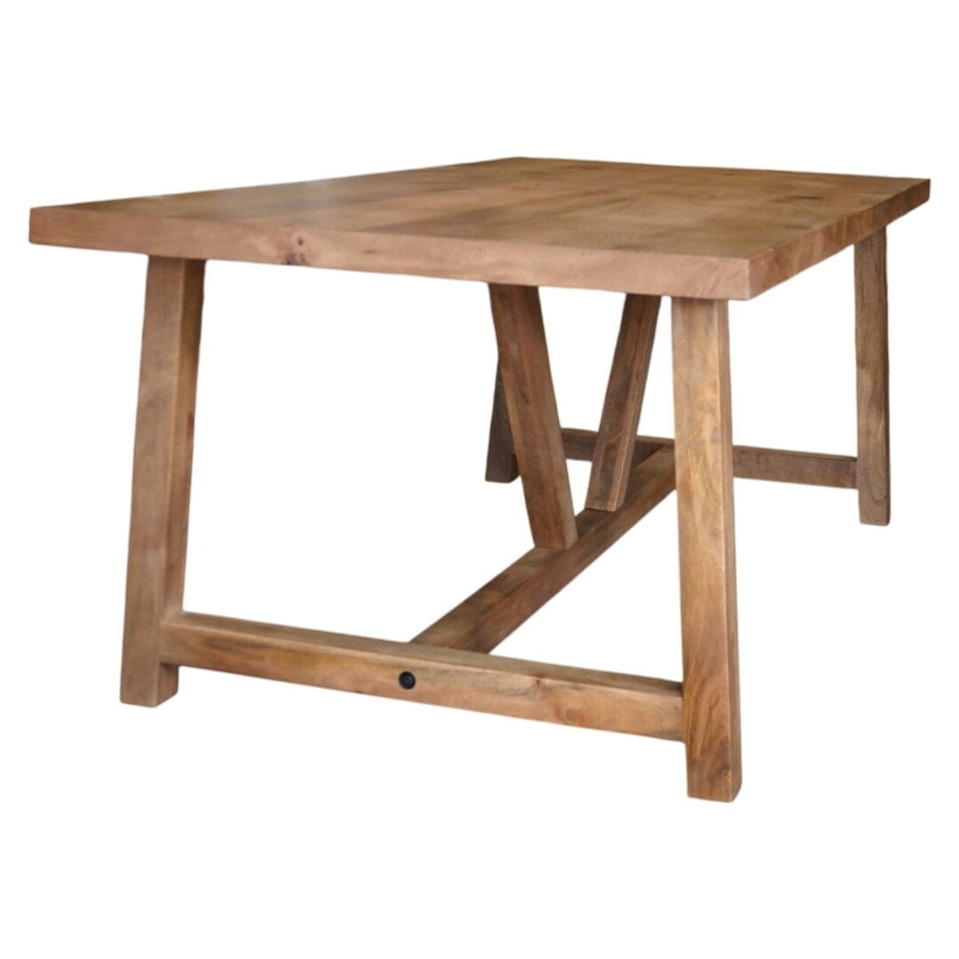 Large Dining Table Rustic Farmhouse Style Natural Wood image 2