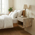 Hand Carved Mango Wood Floating Nightstand image 0