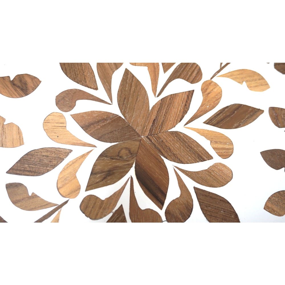 Round Decorative Teak Inlay Serving Tray image 6