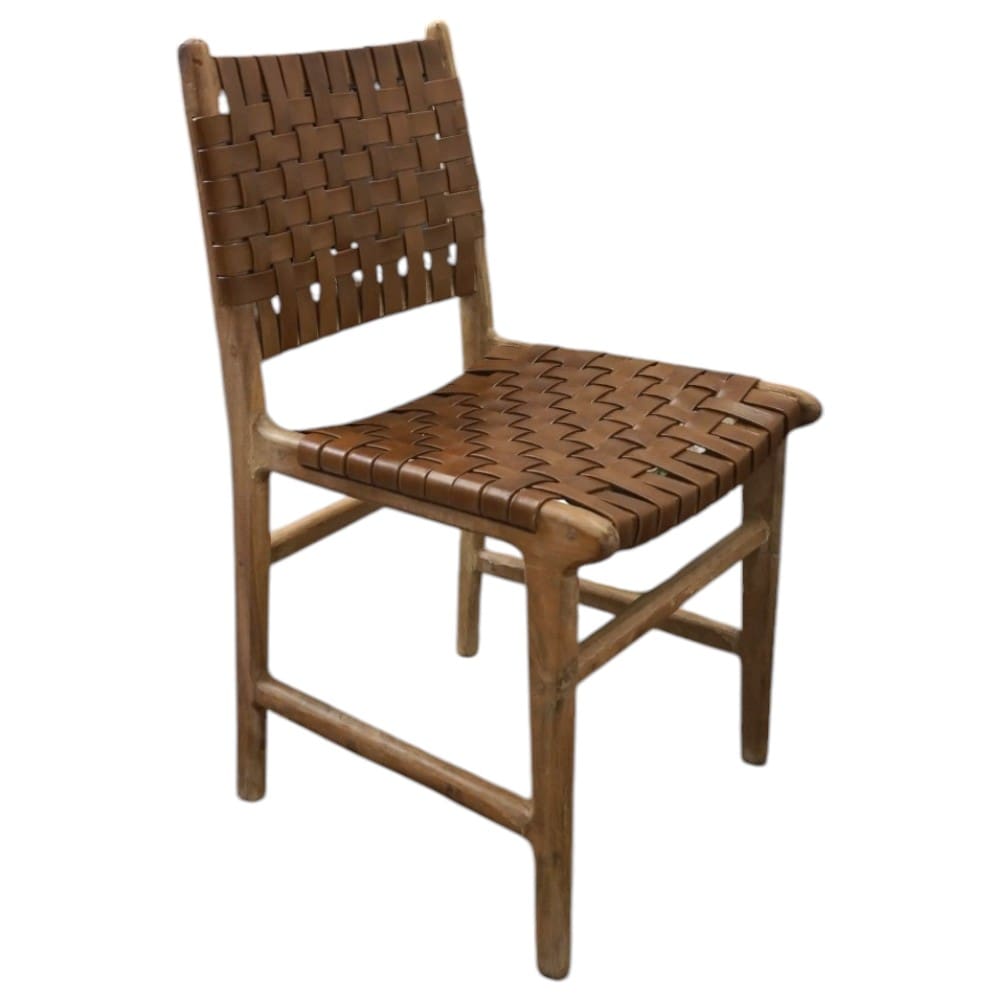 Pair of Chairs Solid Wood and Leather Hand-Crafted image 4