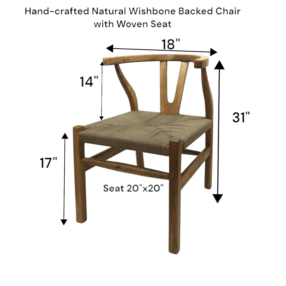 Wishbone Chair Hand-crafted Natural Solid Wood image 8