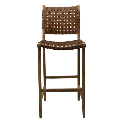 High Top Chairs Hand-crafted Solid Wood and Leather image 1