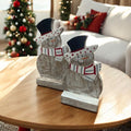 Hand-crafted Set of Two Wooden Snowmen BUY 1 GET 1 FREE image 0