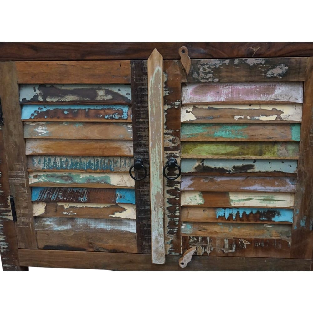 Reclaimed Wood Buffet Cabinet with Louvre Doors image 6