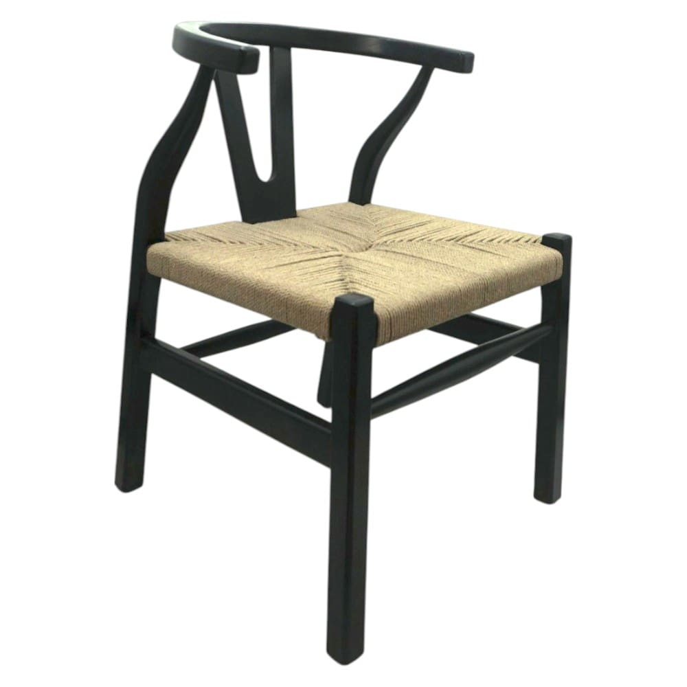 Black Wishbone Chair Hand-crafted Solid Wood image 3