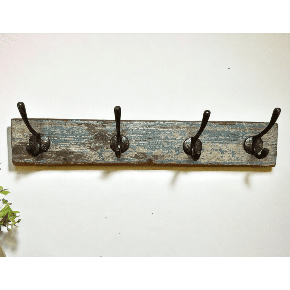 4-Hook Coat Rack Reclaimed Wood image 0