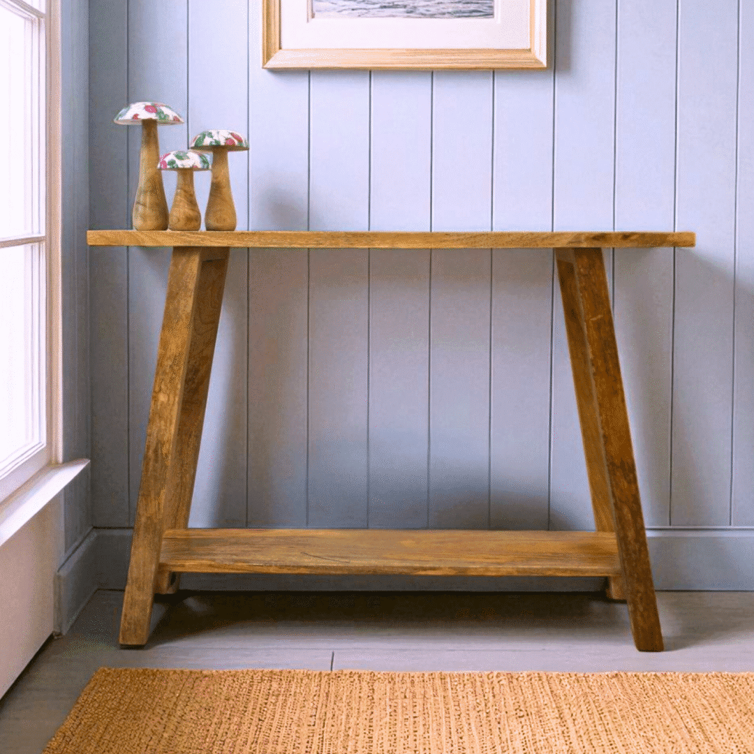 Rustic Natural Mango Wood Console Table image 0