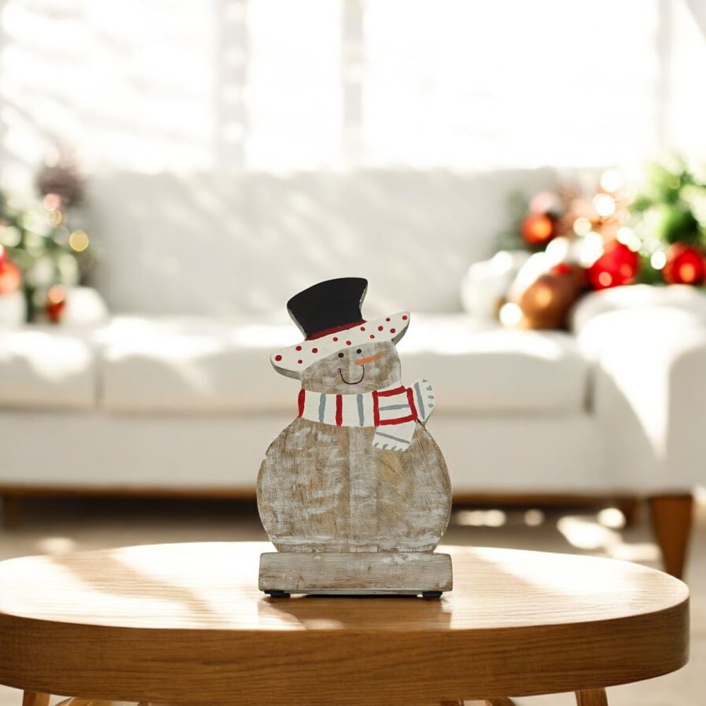 Hand-crafted Set of Two Wooden Snowmen BUY 1 GET 1 FREE image 4