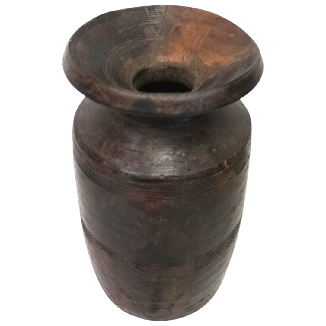 Vintage Acacia Wood Vase Rustic Decor image 3