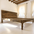 Hand-Carved Queen Bedframe Natural Floral image 0