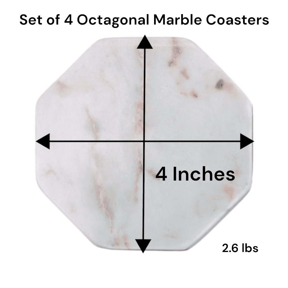 Set of 4 Octagonal Marble Drink Coasters image 9