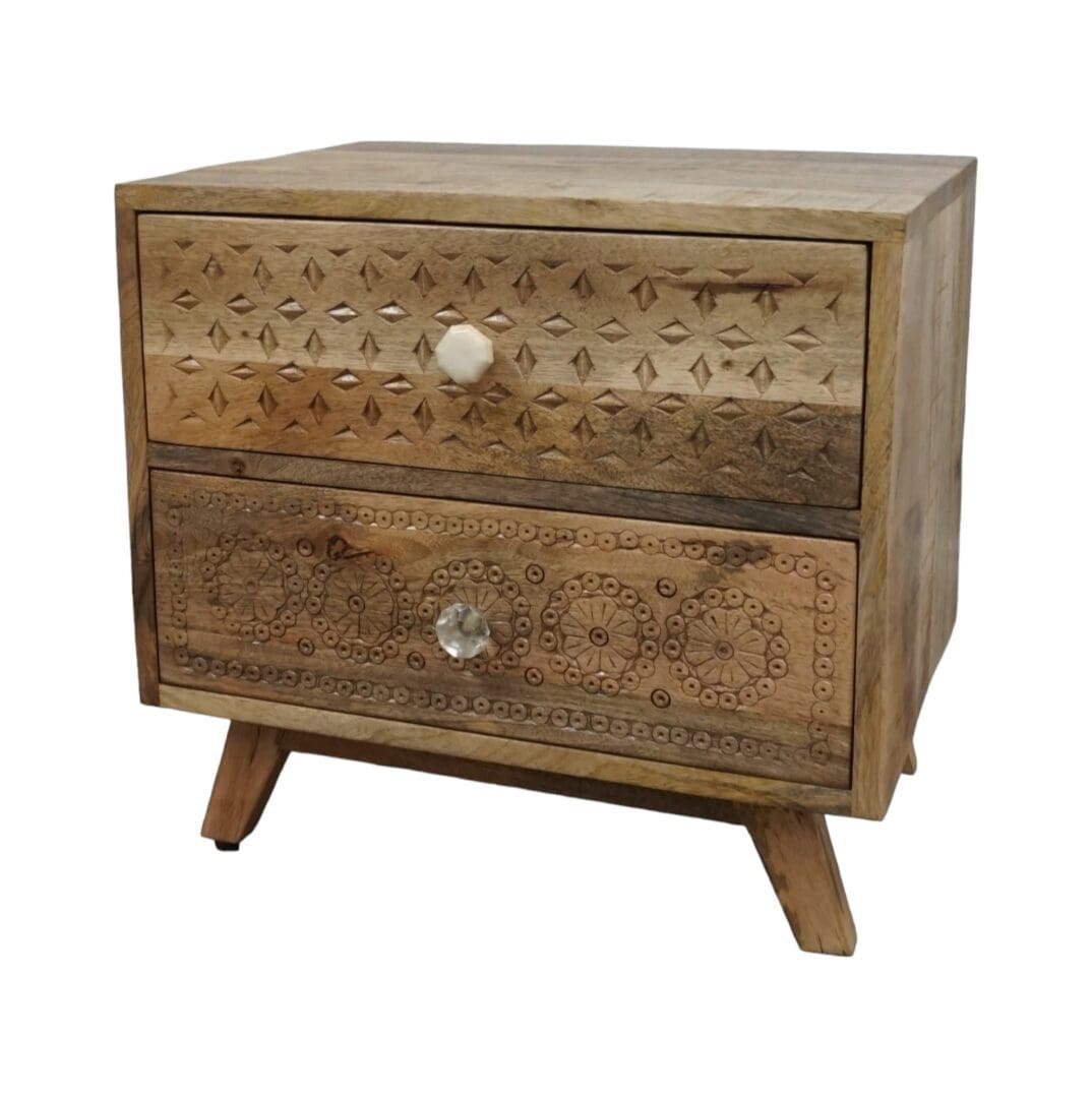 Unique Nightstand Side Table with Drawers image 2