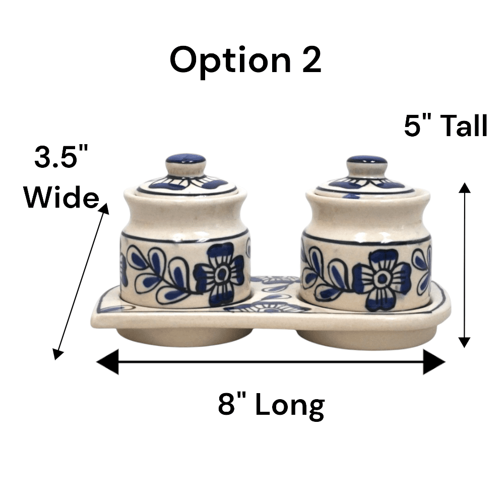 Set of Two Ceramic Pots with a Matching Tray image 7