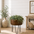 Handmade Mango Wood Planter with Removable Iron Stand | Extra-Large | 22" Indoor & Outdoor Plant Pot