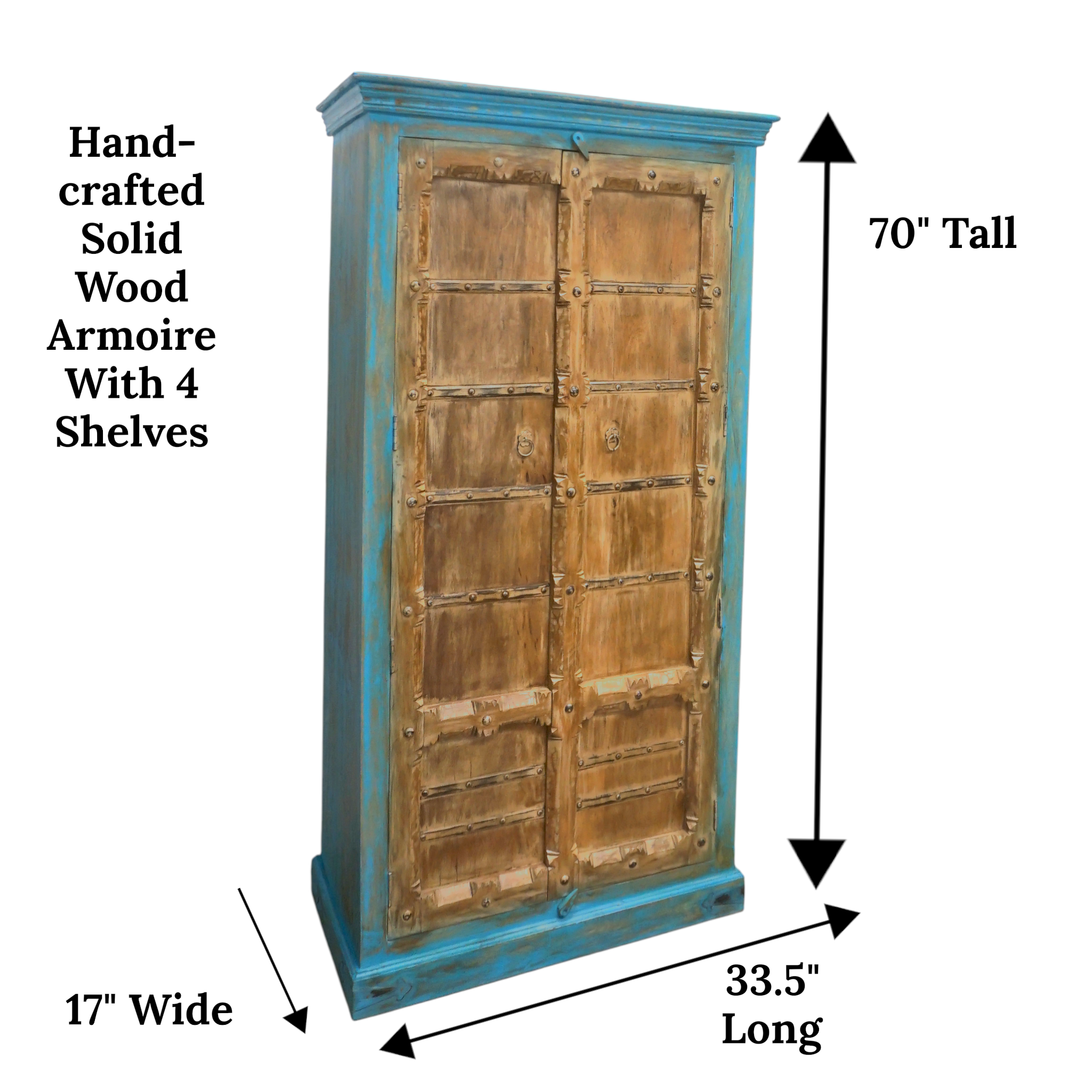 Hand-crafted Solid Wood Armoire