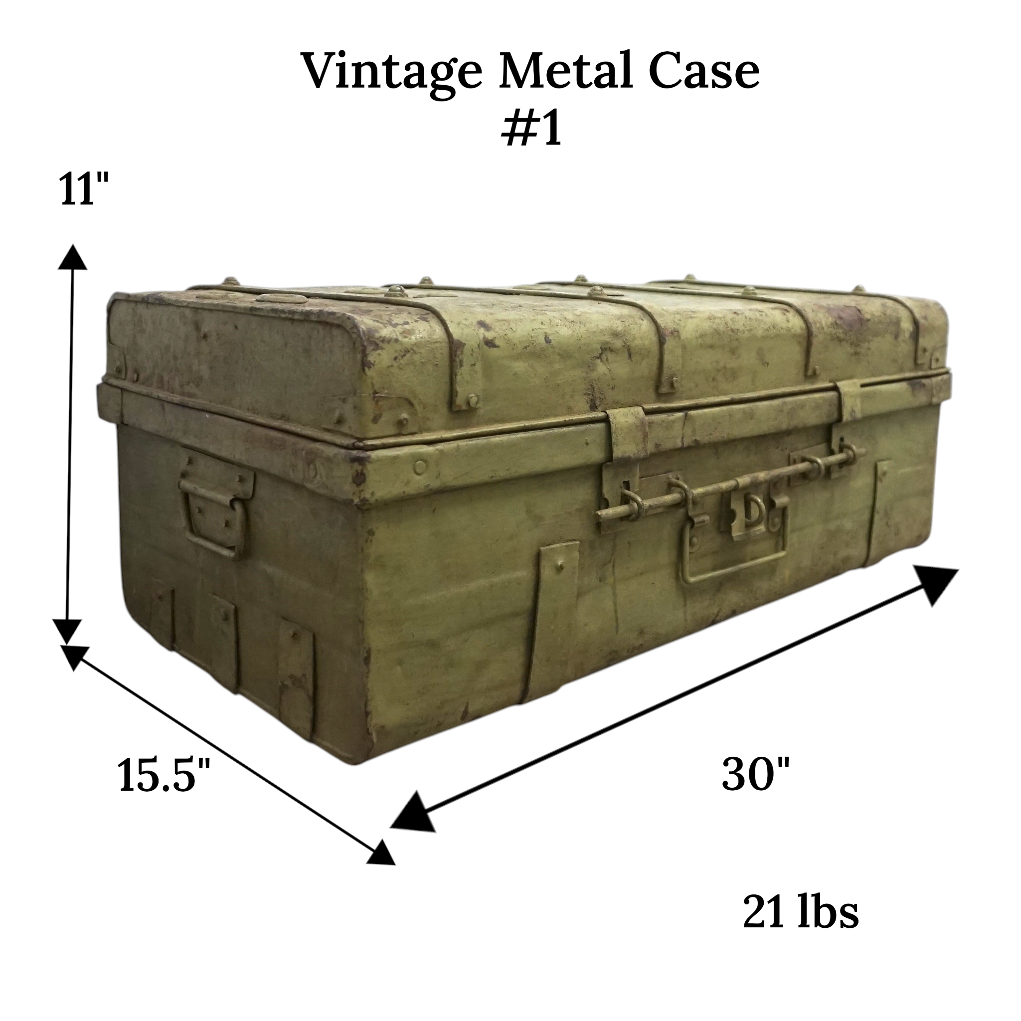 Vintage Metal Travel Trunk | Early 20th Century Indian Railway Case