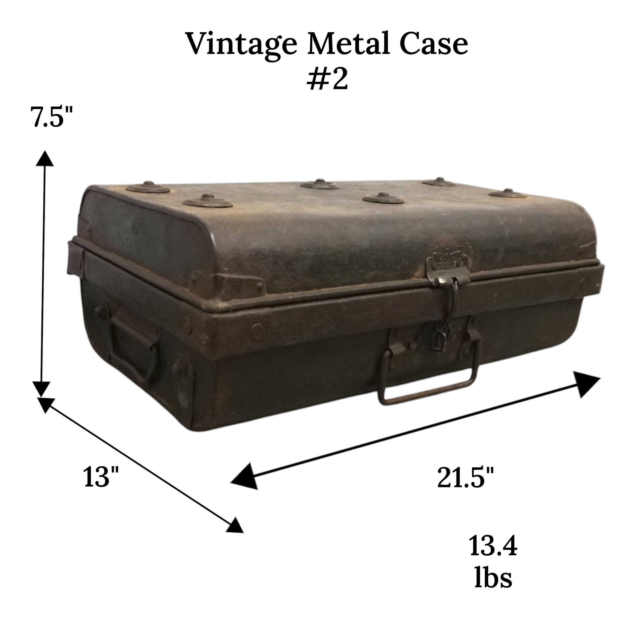 Vintage Brown Metal Travel Case | Early 20th Century Indian Railway Trunk